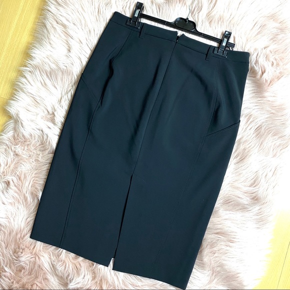 “I’m isola marras” black midi skirt pencil Sz. XL Crepe w. pockets NWT - Picture 2 of 7